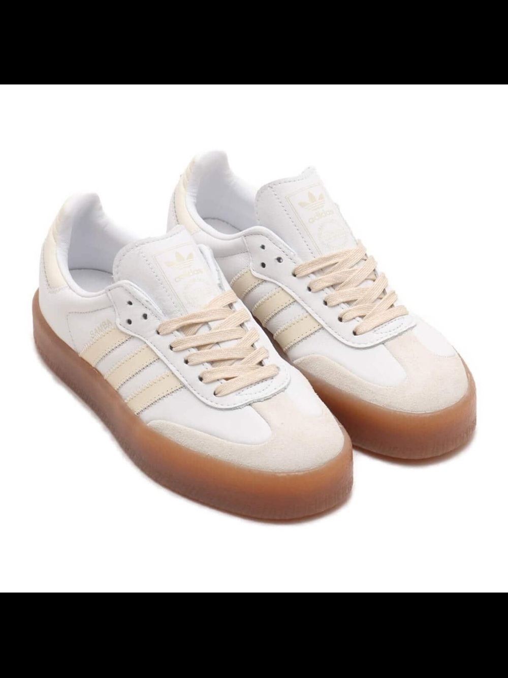 adidas Samba Sneakers in White and Tan